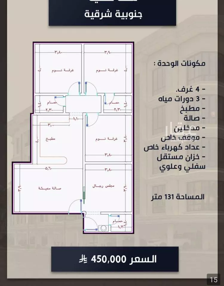 شقة للبيع في شارع الامير عبدالمجيد, حي الصواري, مدينة جدة, منطقة مكة المكرمة صورة 2