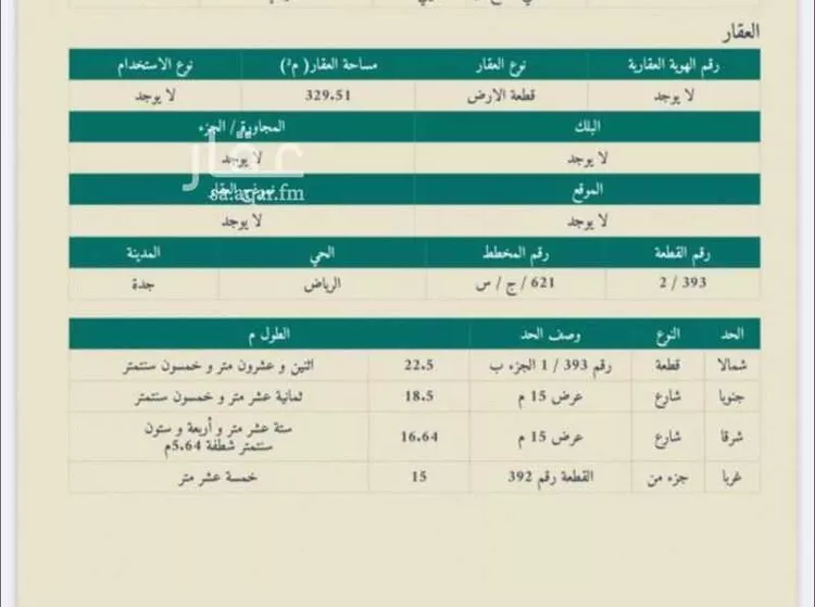 أرض للبيع في شارع 18.5, حي الرياض, مدينة جدة, منطقة مكة المكرمة صورة 2