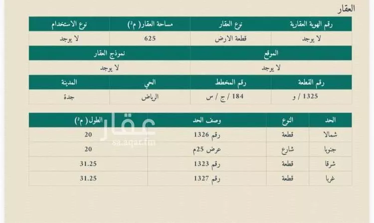 أرض للبيع في شارع مسعود الدباغ ، حي الرياض ، جدة ، جدة