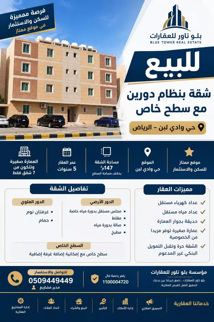 شقة للبيع في شارع الهفوف, حي ظهرة لبن, مدينة الرياض, منطقة الرياض
