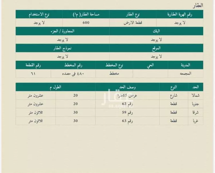 Land for Sale in Az Zulfi Al Muntazah صورة 3