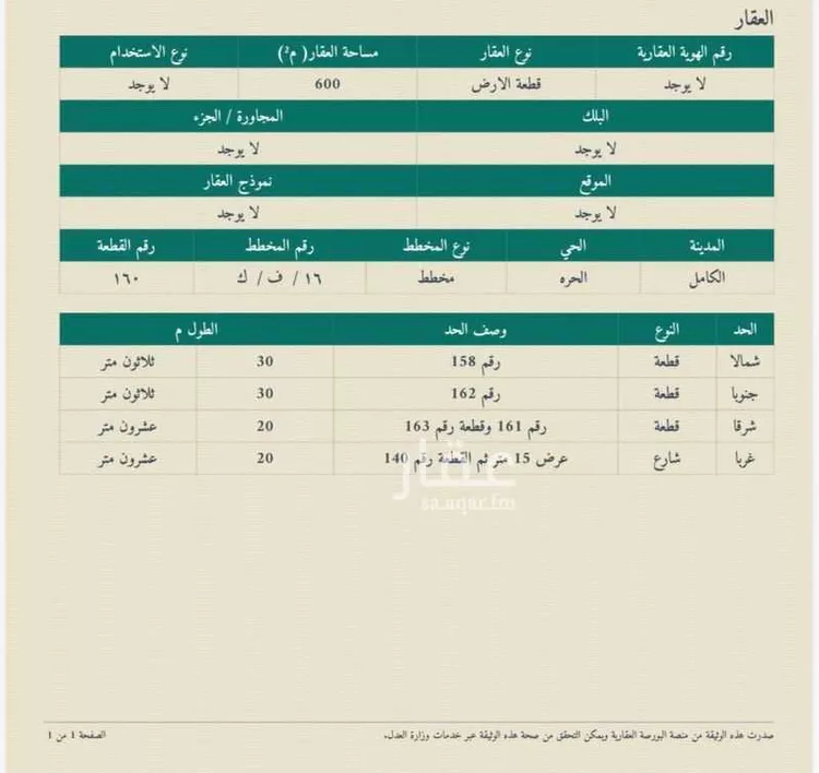 أرض للبيع في شارع خثيم السلمي, حي الكامل, مدينة الكامل, منطقة مكة المكرمة