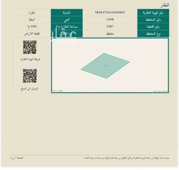 أرض للبيع في شارع الملك عبدالله 11, حي الملك عبدالله, مدينة شقراء, منطقة الرياض صورة 2