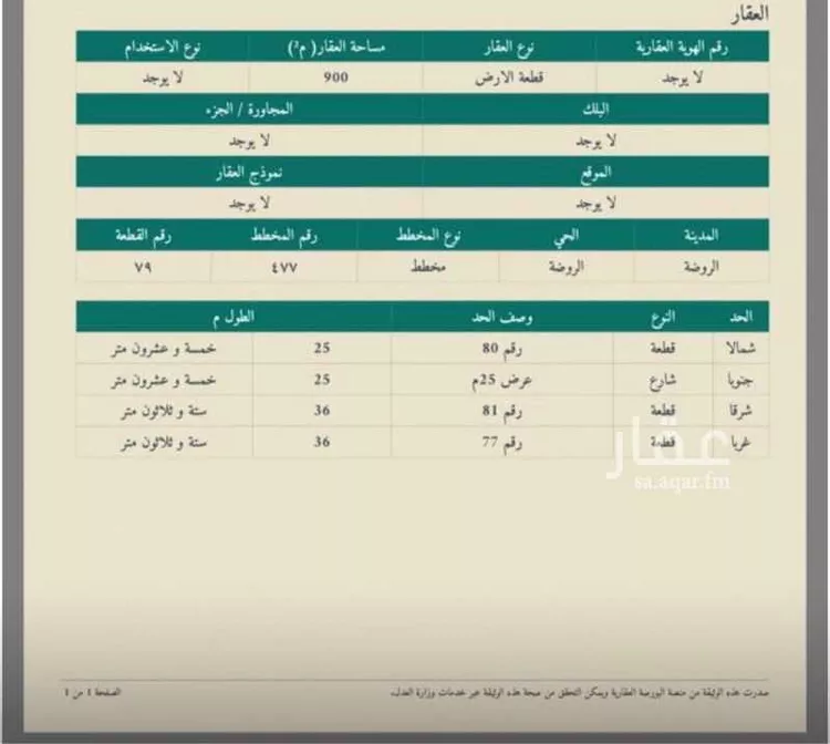أرض للبيع في شارع الروضه 210, حي الروضة, مدينة الغزالة - الروضه, منطقة حائل صورة 3