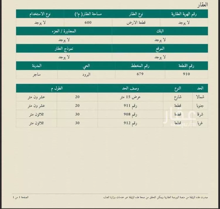 أرض للبيع في حي البرود, مدينة الدوادمي - البرود, منطقة الرياض