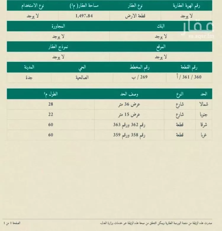 أرض للبيع في شارع سعدون العواجي, حي الصالحية, مدينة جدة, منطقة مكة المكرمة صورة 2