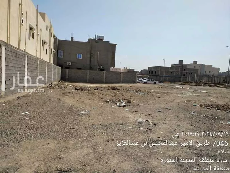 أرض للبيع في شارع نصف بن ابراهيم البركي, حي نبلاء, مدينة المدينه المنوره, منطقة المدينة المنورة