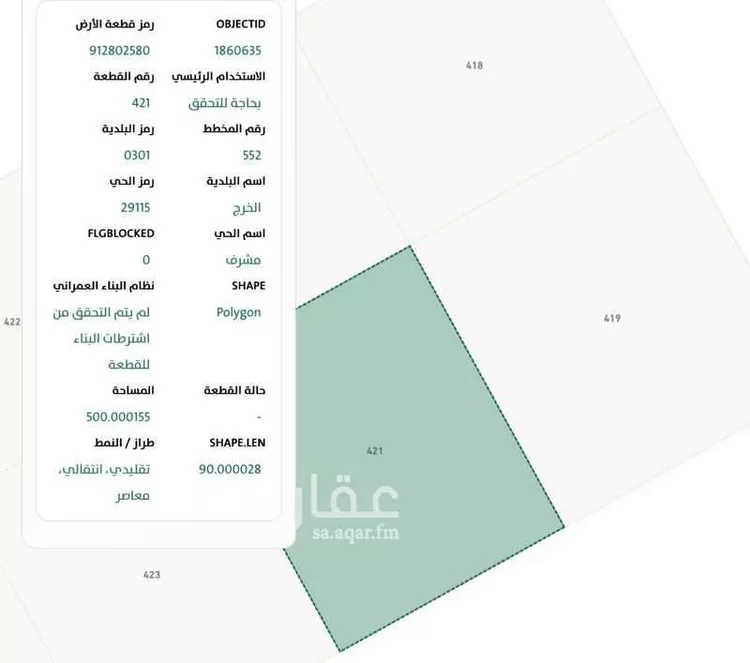 أرض للبيع في شارع ثابت بن عدي, حي مشرف, مدينة الخرج, منطقة الرياض