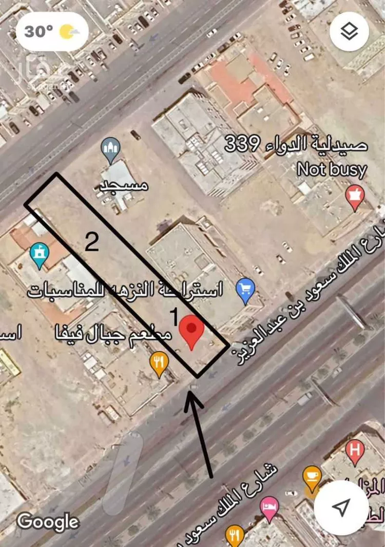 أرض للإيجار في شارع الملك سعود بن عبدالعزيز ، حي النور ، الدمام ، الدمام