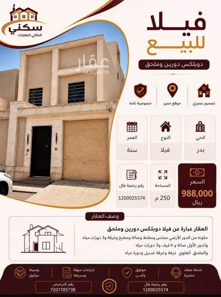 فيلا للبيع في شارع ابي الخير الواسطي, حي بدر, مدينة الرياض, منطقة الرياض صورة 3