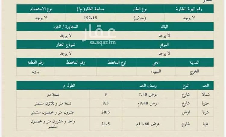 أرض للبيع في حي السهباء, مدينة الخرج, منطقة الرياض صورة 3