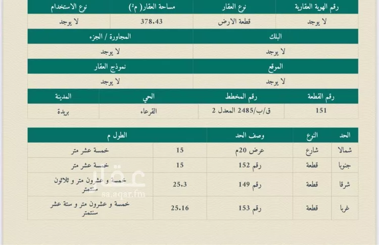 Land for Sale in Buraydah Ash Shiqah