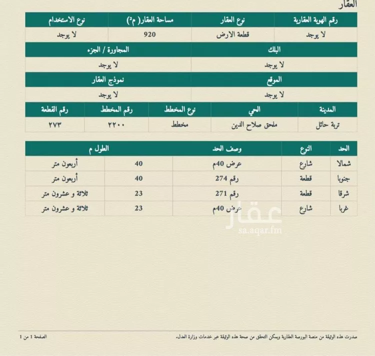 أرض للبيع في شارع الحسين بن علي, حي الربوة, مدينة تربة, منطقة حائل