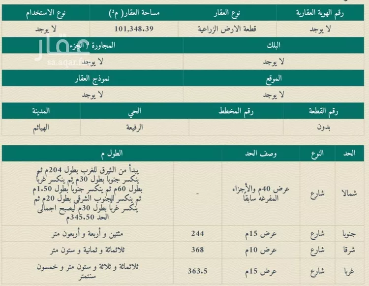 مزرعة للبيع في حي الرفيعة, مدينة الهياثم, منطقة الرياض