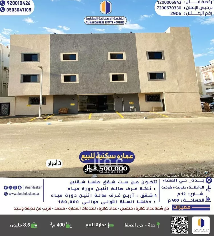 عمارة للبيع في شارع إبن خطيب زمدكا, حي الصفاء, مدينة جدة, منطقة مكة المكرمة