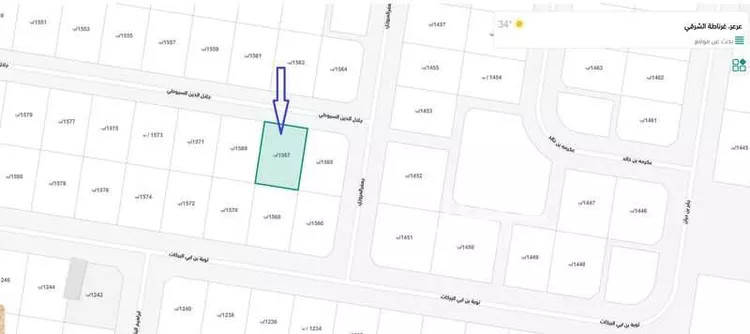 أرض للبيع في شارع جلال الدين السيوطي, حي غرناطة الشرقي, مدينة عرعر, منطقة الحدود الشماليه