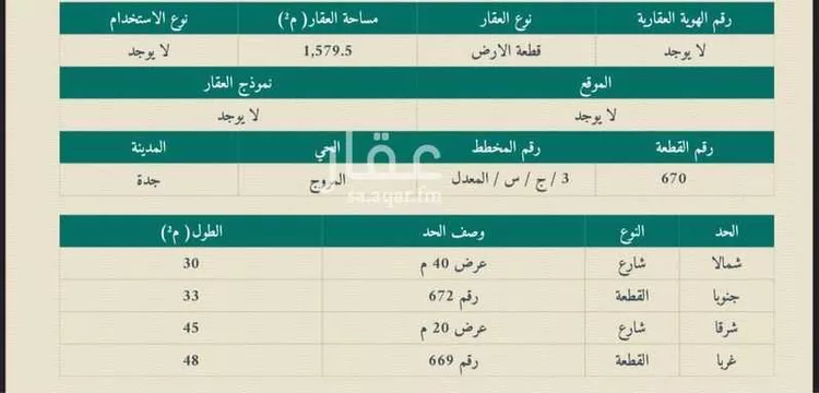 أرض للبيع في شارع ذهبان, حي المروج, مدينة جدة, منطقة مكة المكرمة صورة 3