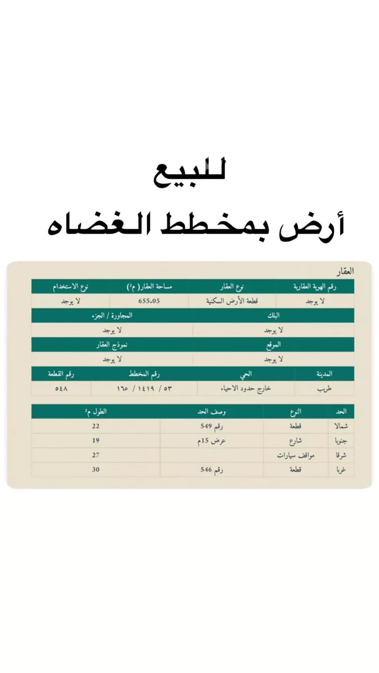 أرض للبيع في شارع ابي مالك الاشجعي ، فرعة قواء ، طريب صورة 2