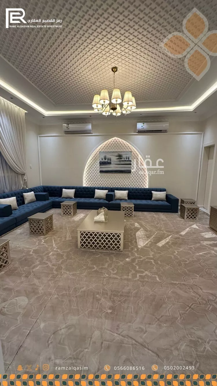 فيلا للبيع في شارع ثابت بن دينار, حي المروج, مدينة عنيزة, منطقة القصيم صورة 2