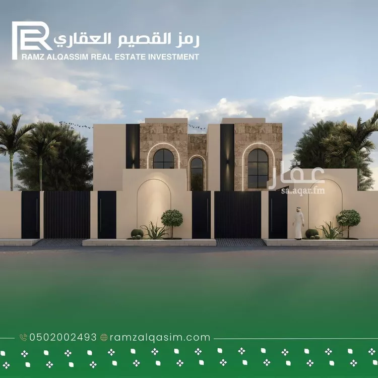 فيلا للبيع في شارع عايد بن دغيم بن عوض الحربي, حي الملك فهد, مدينة عنيزه, منطقة القصيم