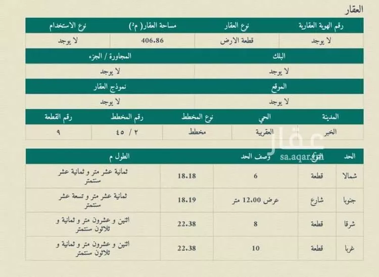 أرض للبيع في شارع 16ا, حي العقربية, مدينة الخبر, المنطقة الشرقية صورة 3
