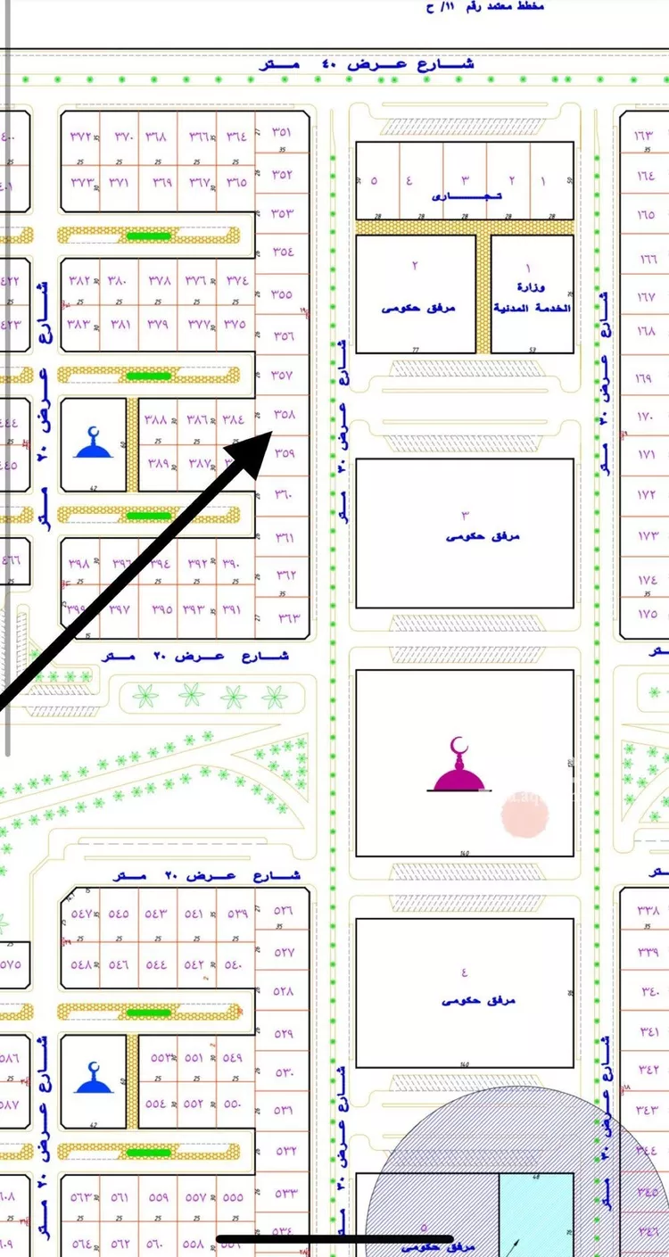أرض للبيع في شارع سيف الدين الخطيب, حي الصفاء, مدينة حفر الباطن, المنطقة الشرقية صورة 2