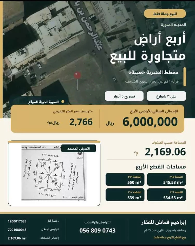 أرض للبيع في شارع شمير بن عبدالمدان, حي الظاهرة, مدينة المدينة المنورة, منطقة المدينة المنورة