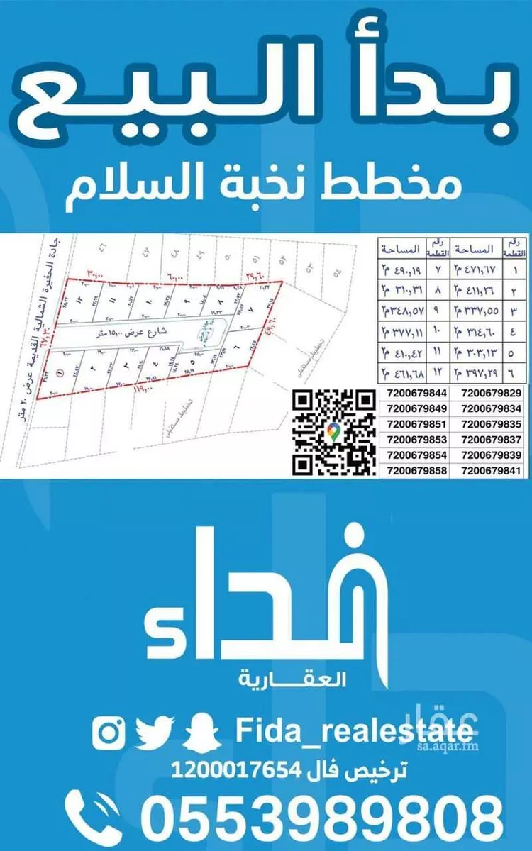 أرض للبيع في حي السلام, مدينة عنيزه, منطقة القصيم