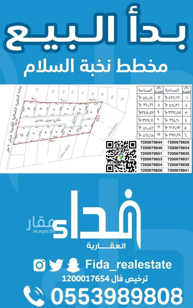 أرض للبيع في حي السلام, مدينة عنيزه, منطقة القصيم