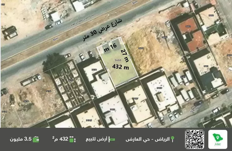 أرض للبيع في شارع احمد بن سعيد ابن الهندي ، حي العارض ، الرياض ، منطقة الرياض صورة 2