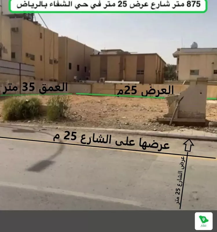 أرض للبيع في شارع بشر بن صفوان ، حي الشفا ، الرياض ، منطقة الرياض