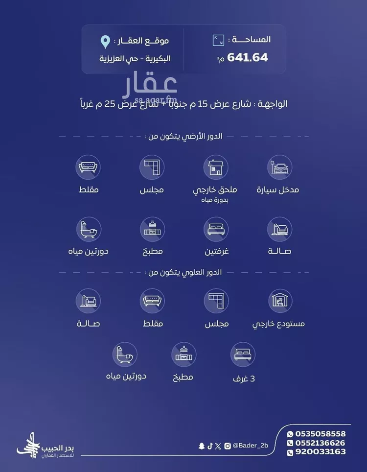 فيلا للبيع في شارع الامير عبدالاله بن عبدالعزيز, حي الزهرة, مدينة البكيريه, منطقة القصيم صورة 2