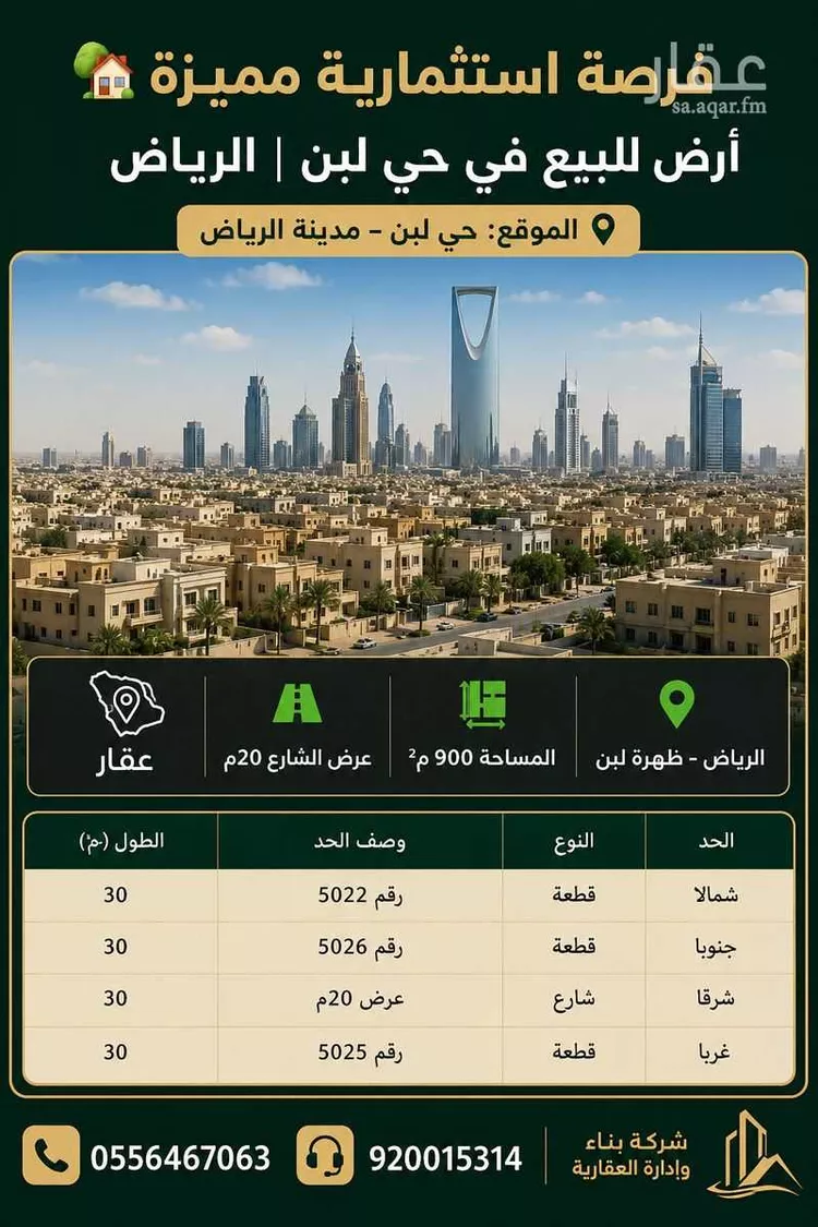 أرض للبيع في شارع رقم 263, حي ظهرة لبن, مدينة الرياض, منطقة الرياض صورة 2