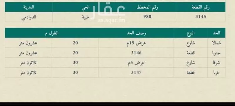 أرض للبيع في شارع 5554569, حي طيبة, مدينة الدوادمى, منطقة الرياض