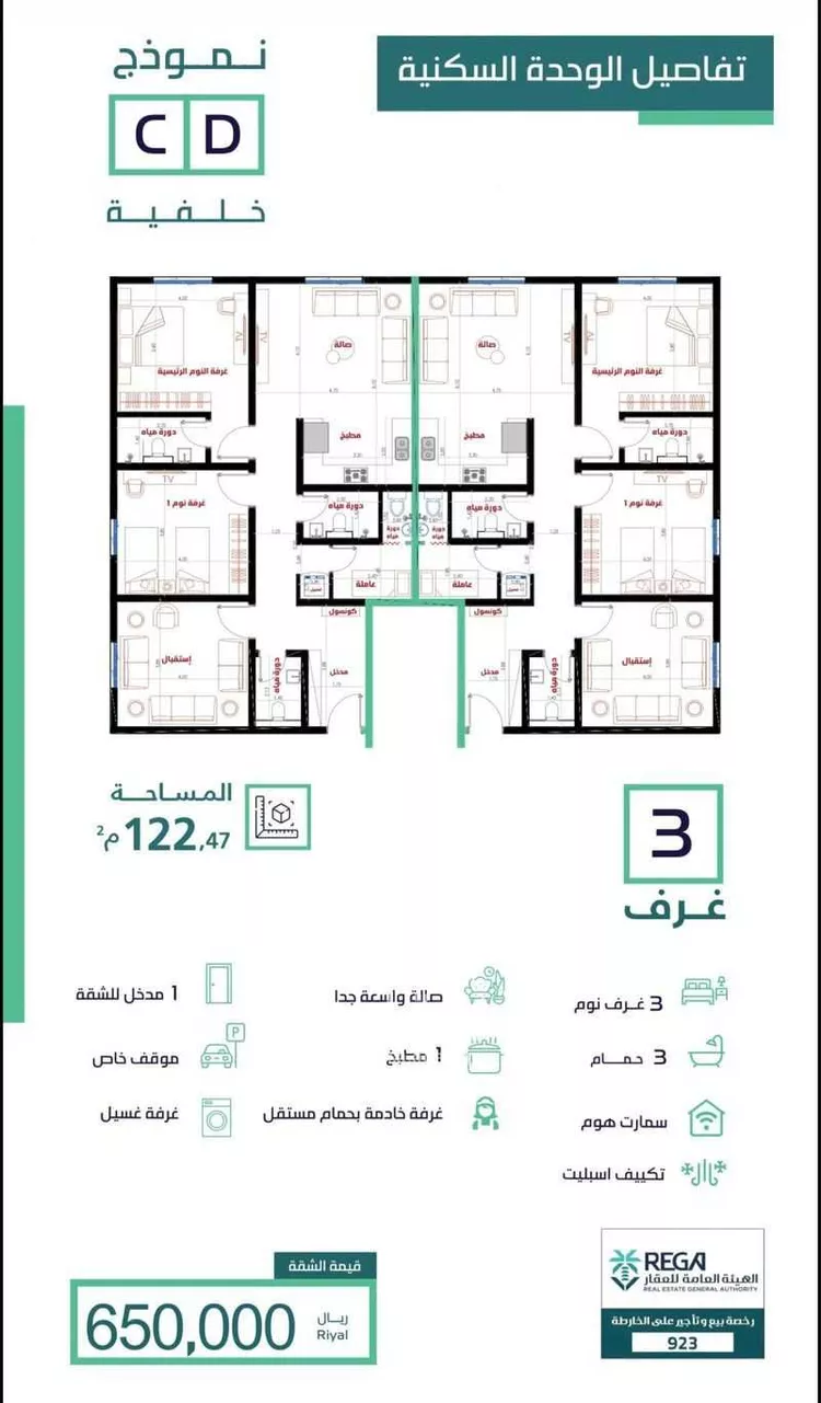 شقة للبيع في شارع يحور الكرم, حي النهضة, مدينة جدة, منطقة مكة المكرمة 6