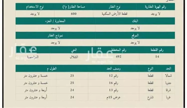 أرض للبيع في شارع الحكم ابن مره, حي الشلال, مدينة المزاحمية, منطقة الرياض