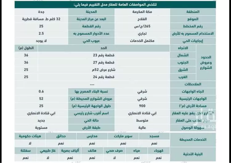 أرض للبيع في حي الفلاح, مدينة جدة, منطقة مكة المكرمة صورة 2