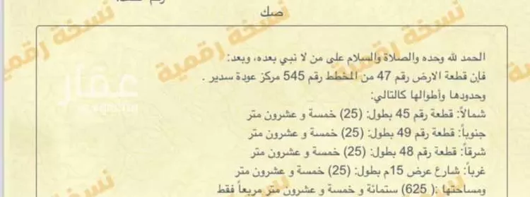 أرض للبيع في شارع الواحة 38, حي عوده سدير, مدينة حوطه سدير, منطقة الرياض صورة 4