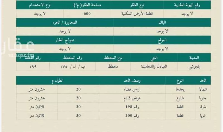 أرض للبيع في مدينة بلجرشي - المزرعه, منطقة الباحة صورة 3