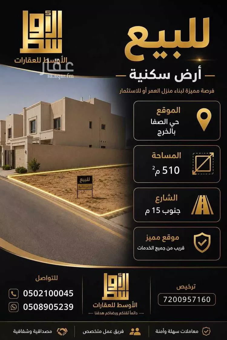أرض للبيع في شارع السائب بن يزيد, حي العدامة, مدينة الخرج, منطقة الرياض