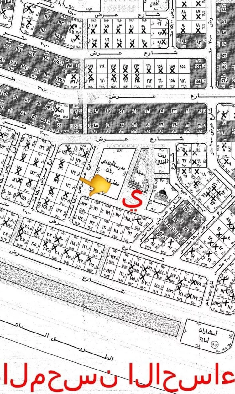أرض للبيع في شارع العمور, حي الورود الثالث, مدينة الاحساء, المنطقة الشرقية