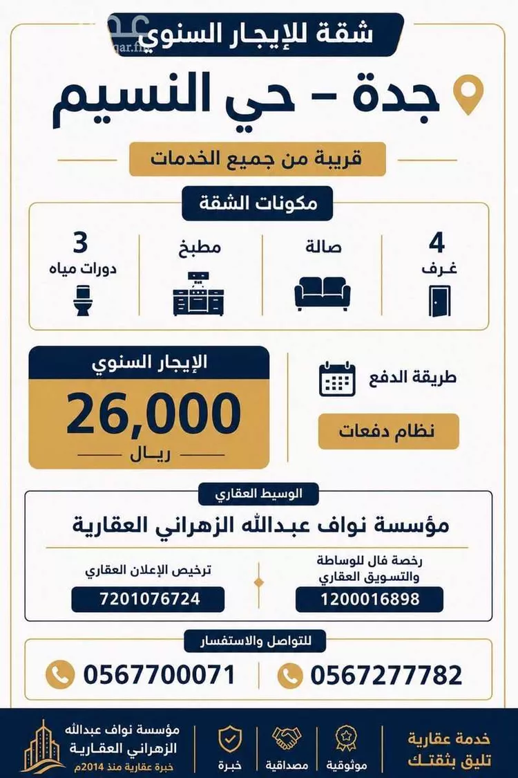 Apartment for Rent in Jeddah Al Naseem