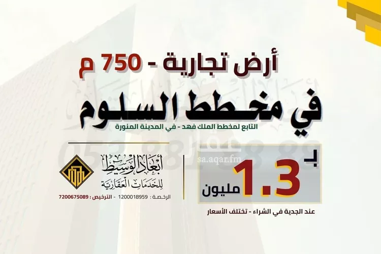 أرض للبيع في شارع عبدالعزيز العامري, حي الملك فهد, مدينة المدينه المنوره, منطقة المدينة المنورة