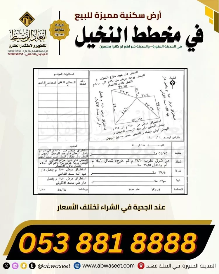 أرض للبيع في شارع عثمان الجمحى, حي النخيل, مدينة المدينة المنورة, منطقة المدينة المنورة صورة 4