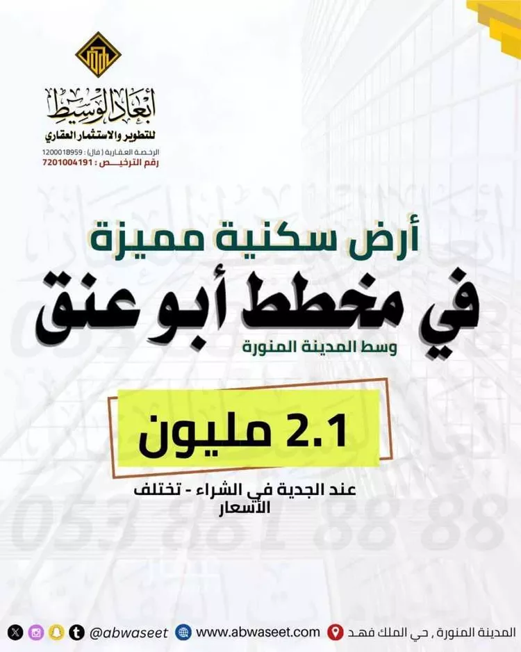 أرض للبيع في شارع سهل بن رواح, حي بنى حارثة, مدينة المدينه المنوره, منطقة المدينة المنورة 1 صورة