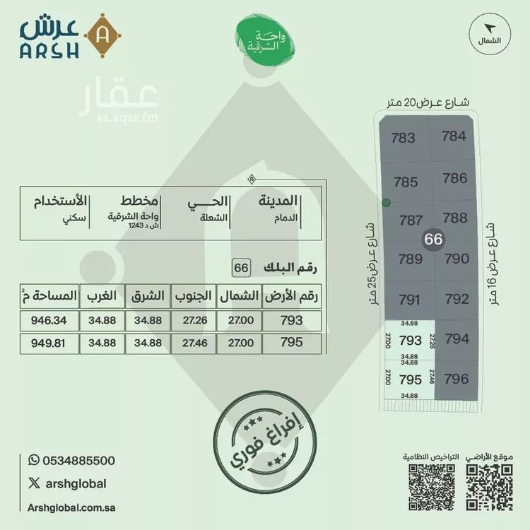 أرض للبيع في شارع النهضة, حي الشعلة, مدينة الدمام, المنطقة الشرقية