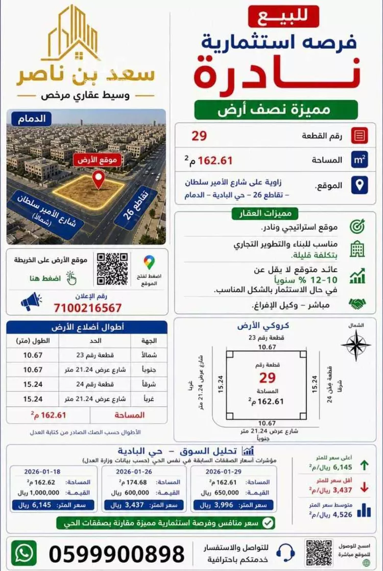 عمارة للبيع في شارع الامير سلطان بن عبد العزيز, حي البادية, مدينة الدمام, المنطقة الشرقية صورة 2