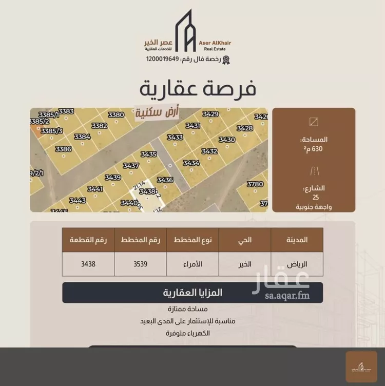 أرض للبيع في حي الخير, مدينة الرياض, منطقة الرياض صورة 2