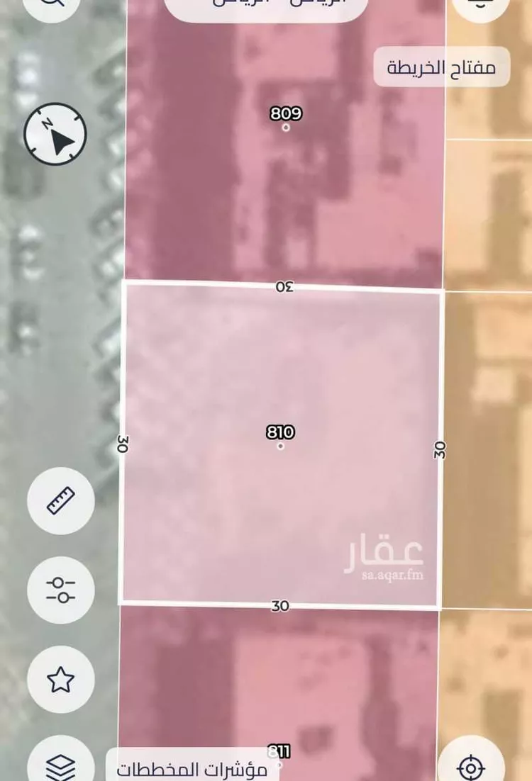 أرض للبيع في شارع طريق ديراب الفرعي, حي عكاظ, مدينة الرياض, منطقة الرياض صورة 3