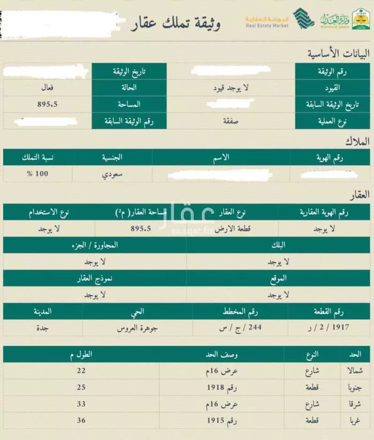 أرض للبيع في حي الفرقان, مدينة جدة, منطقة مكة المكرمة